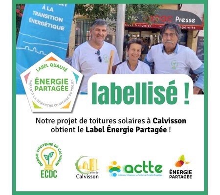 Projet solaire de Calvisson labellisé - Un label pour distinguer des projets citoyens 