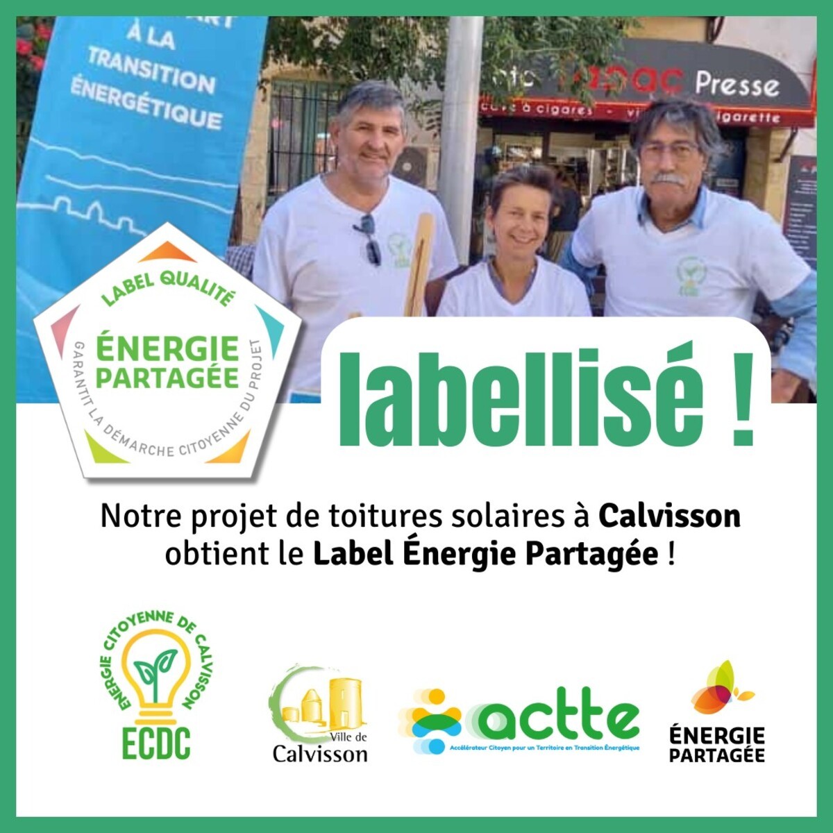 Projet solaire de Calvisson labellisé - Un label pour distinguer des projets citoyens 