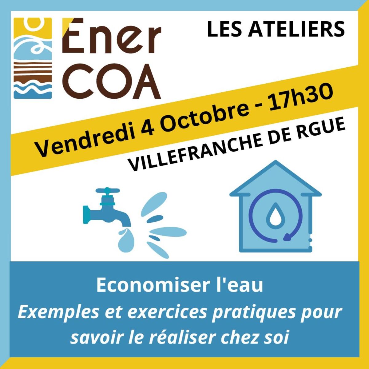 Les rendez-vous Economie d'Energie d'Enercoa -  Atelier : Economiser l'eau