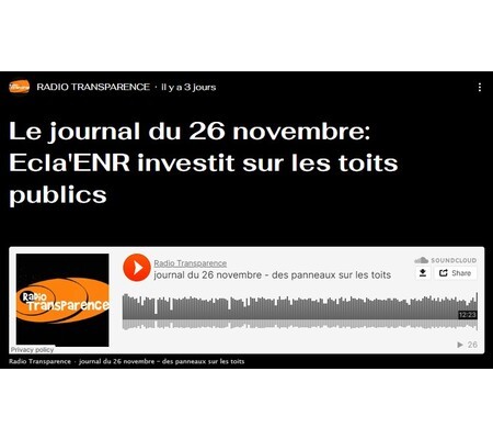 Article Radio Transparence : Interview d'ECLA'EnR