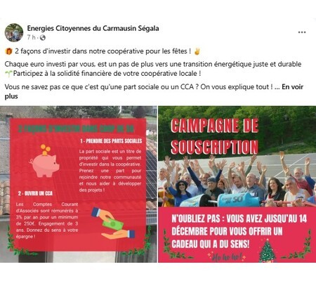 Actualité Facebook : Campagne de souscription Coop de So